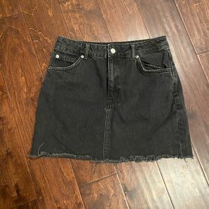 Topshop Moto Black Denim Skirt